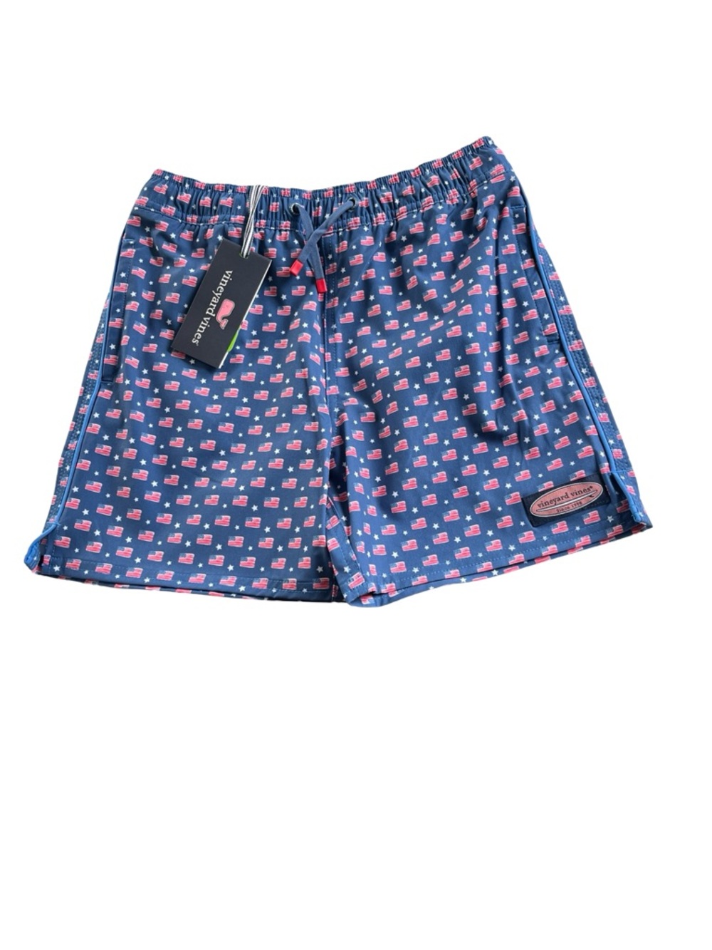 Vineyard Vines Boys Chappy Swim Trunks American Flag July 4th Beach Size Small - Picture 2 of 7